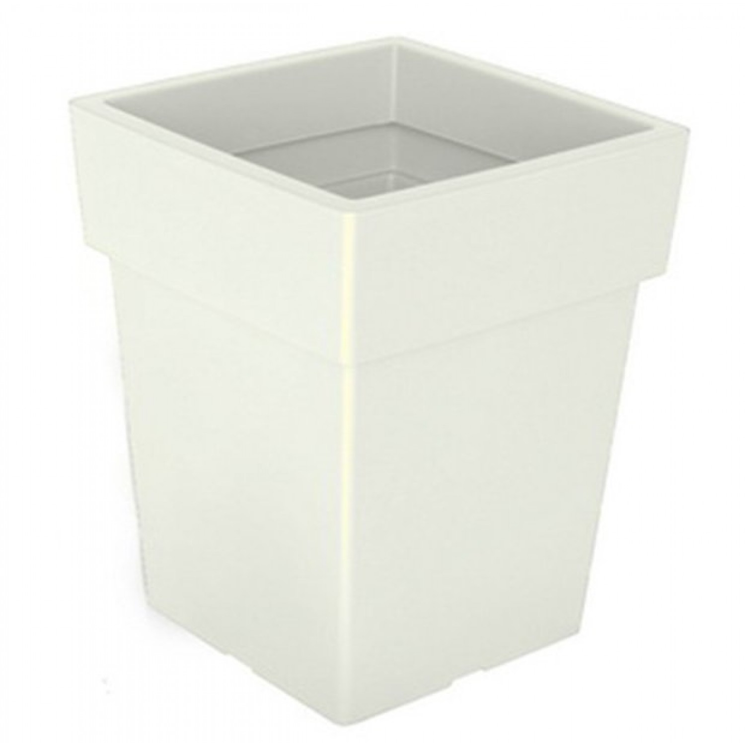 Square Linea Low Flower Pot  White Colour 42cm x 33cm x 33cm       |kipogeorgiki.gr