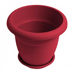 Plastic Round Pot N77 Bordeaux Color Ø19x16cm Μicplast