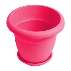 Plastic Round Pot N77 Fuchsia Color Ø19x16cm Μicplast