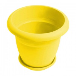 Plastic Round Pot N77 Yellow Color Ø19x16cm Μicplast