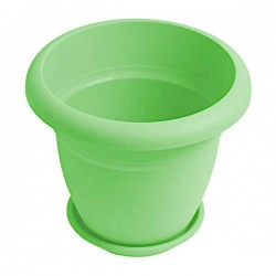 Plastic Round Pot N77 Lime Color Ø19x16cm Μicplast