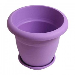 Plastic Round Pot N77 Purple Color Ø19x16cm Μicplast