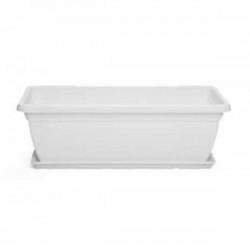 Πλαστική Ζαρντινιέρα Mojito 40 Λευκή 40x20x(Υ)17cm - Αδιάβροχες Πλαστικές Ζαρντινιέρες Πλαστική Ζαρντινιέρα Mojito 40 Λευκή 40x20x(Υ)17cm