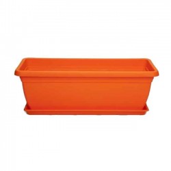 Πλαστική Ζαρντινιέρα Mojito 40 Πορτοκαλί 40x20x(Υ)17cm - Αδιάβροχες Πλαστικές Ζαρντινιέρες Πλαστική Ζαρντινιέρα Mojito 40 Πορτοκαλί 40x20x(Υ)17cm