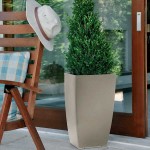 Plastic Flower Pot - Cachepot Tetra Mat 31x31x56.5cm