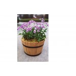 Ξύλινη Ζαρντινιέρα Στρογγυλή Αντίκα με Μεταλλικά Τσέρκια Ø56.5x37.5cm Ξύλινες Στρογγυλές γλάστρες Αντίκα με Τσέρκια Ø56.5x37.5cm