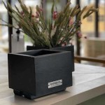 Planter - Cachepot Dark Grey 15(H)x18x18cm - Impregnated Wooden Pots & Planters Planter - Cachepot Dark Grey 15(H)x18x18cm Impregnated