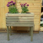 Ξύλινη Ζαρντινιέρα με Κασπώ 2 Θέσεων & Πόδια 85(Υ)x43x80cm