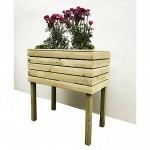 Ξύλινη Ζαρντινιέρα με Κασπώ 2 Θέσεων & Πόδια 85(Υ)x43x80cm