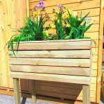 Ξύλινη Ζαρντινιέρα με Κασπώ 2 Θέσεων & Πόδια 85(Υ)x43x80cm