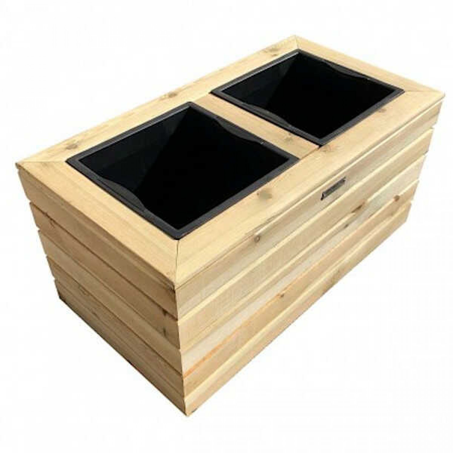 Ξύλινη Ζαρντινιέρα με Κασπώ 2 Θέσεων 40(Υ)x43x80cm - Εμποτισμένες Ξύλινες Ζαρντινιέρες Ξύλινη Ζαρντινιέρα με Κασπώ 2 Θέσεων 40(Υ)x43x80cm