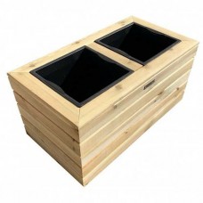 Ξύλινη Ζαρντινιέρα με Κασπώ 2 Θέσεων 40(Υ)x43x80cm