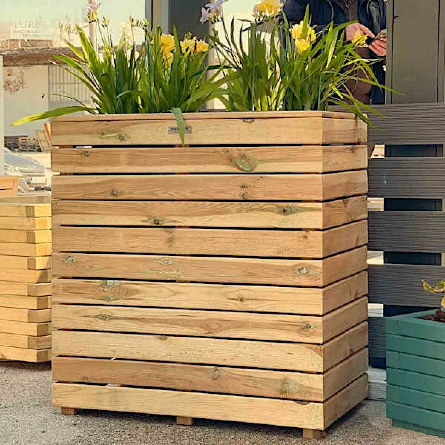 Wooden Planter 2 Cachepot 85(H)x43x80cm
