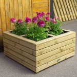 Ξύλινη Γλάστρα με Κασπώ 4 Θέσεων 40(Υ)x80x80cm - Εμποτισμένες Ξύλινες Γλάστρες & Ζαρντινιέρες Ξύλινη Γλάστρα με Κασπώ 4 Θέσεων 40(Υ)x80x80cm