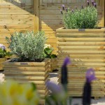 Wooden Square Planter with Laths 70(H)x50x50cm - Planters