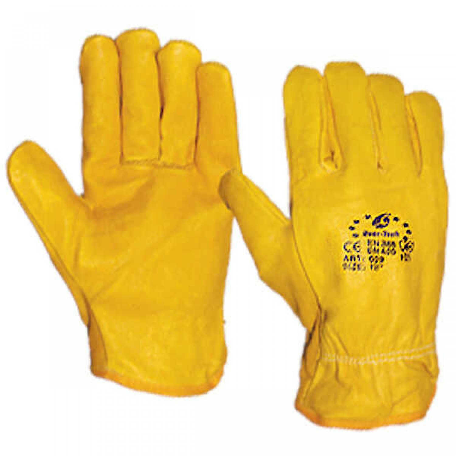Calf Leather Yellow Work Gloves for Cold Protection