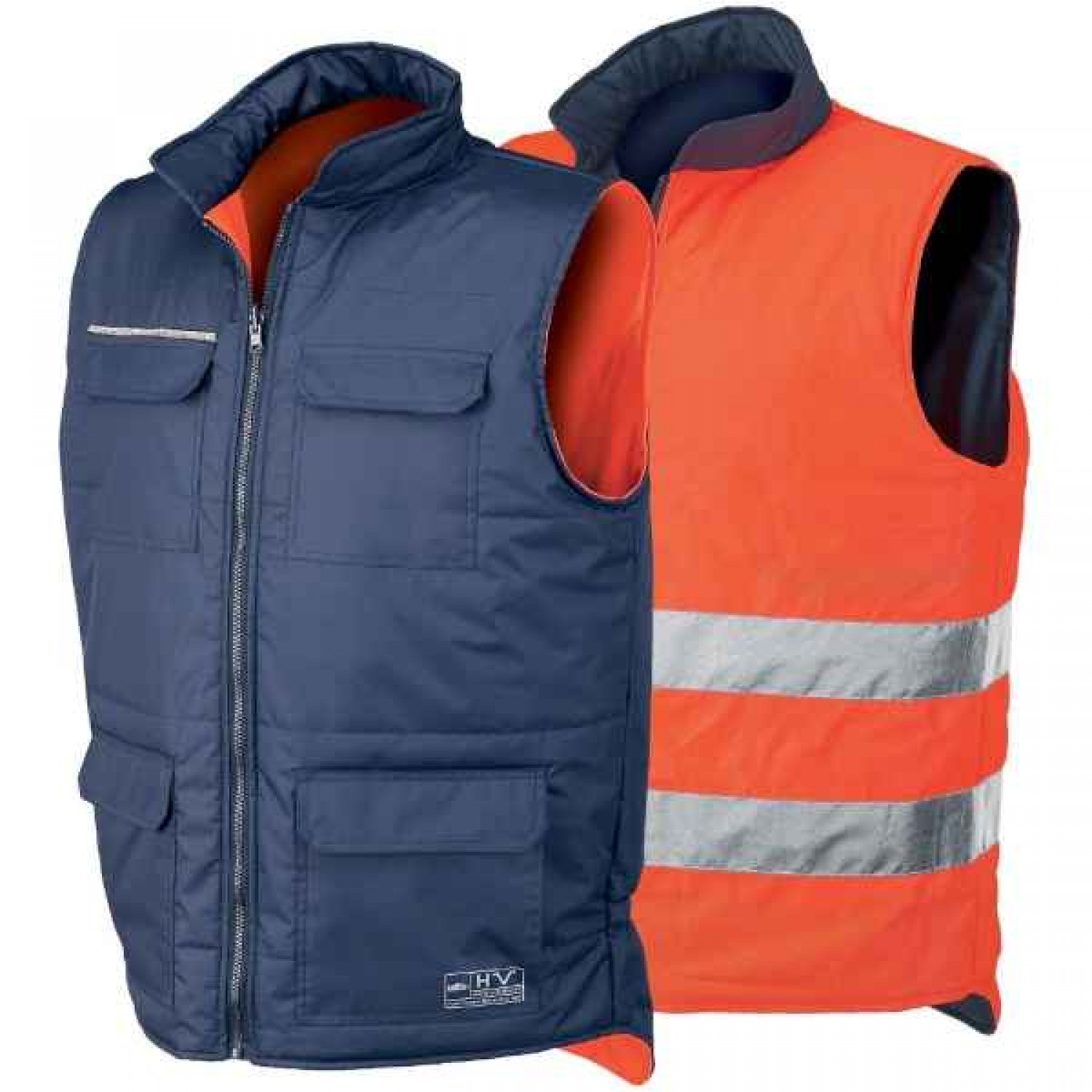Γιλέκο-Επενδύτης Δύο Όψεων Ανακλαστικός Class 2 Πορτοκαλί/Μπλε ISSALINE - Ανακλαστικά Γιλέκα-Επενδύτες Δουλειάς