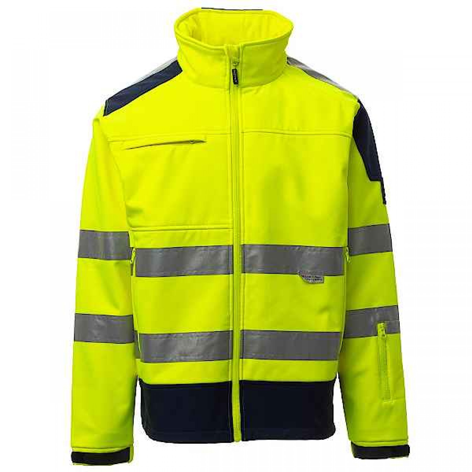 PAYPER Screen Reflective Jacket Yellow & Hood Softshell-Fluorescent - High-Visibility Fluorescent Work Jackets