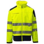 PAYPER Screen Reflective Jacket Yellow & Hood Softshell-Fluorescent - High-Visibility Fluorescent Work Jackets