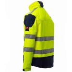 PAYPER Screen Reflective Jacket Yellow & Hood Softshell-Fluorescent - High-Visibility Fluorescent Work Jackets
