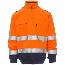 PAYPER Vision Reflective Jacket-Sweatshirt Orange Fluorescent - High-Visibility Fluorescent Work Jackets