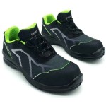 BASE Oren S3 SRC Safety Low Shoes Unisex Black-Green Water-Resistant - Safety Low Shoes