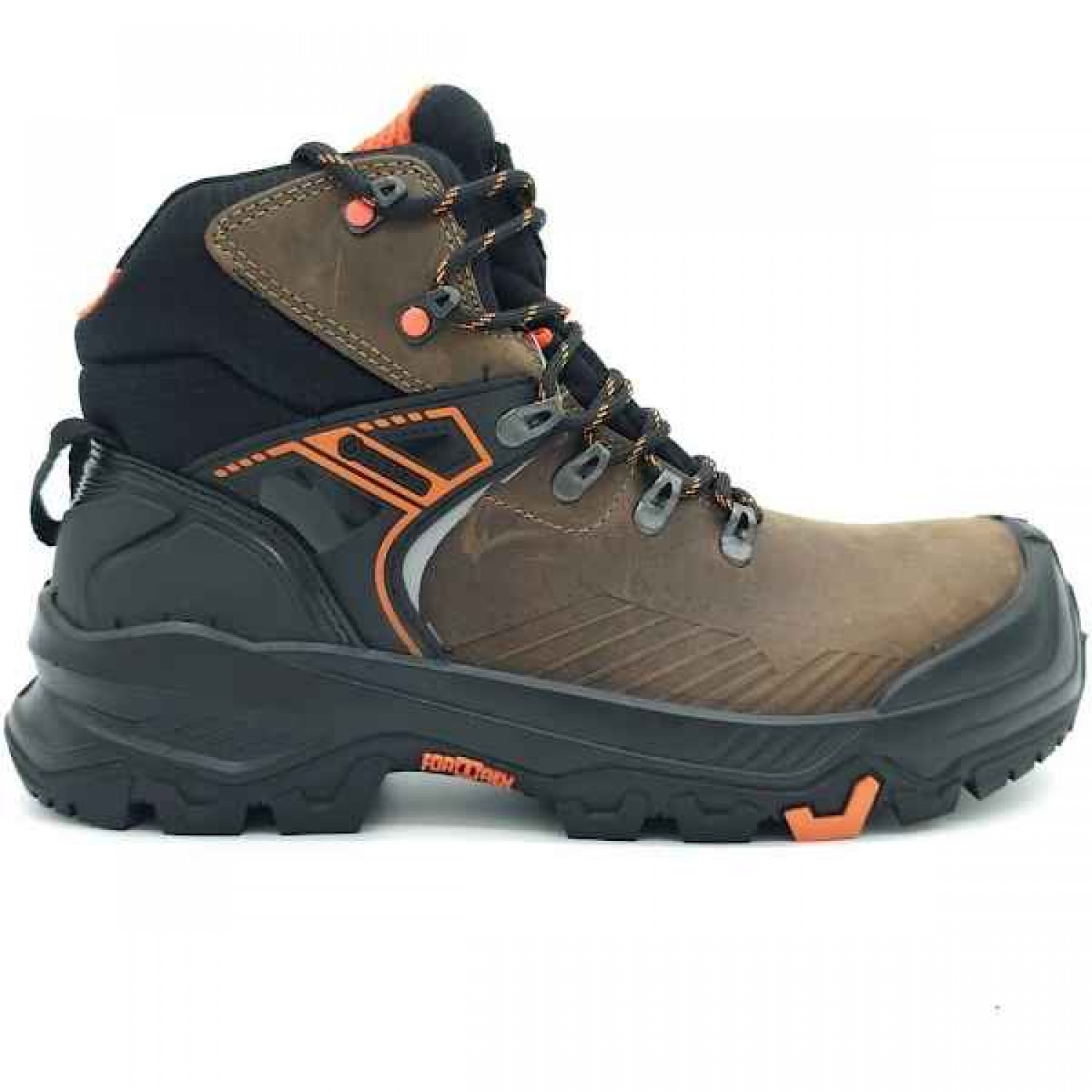 BASE T-Wall Mid S3S HRO CI HI LG FO SR Safety Ankle Boots Unisex Brown-Black - Ankle Support Safety Boots