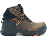 BASE T-Wall Mid S3S HRO CI HI LG FO SR Safety Ankle Boots Unisex Brown-Black - Ankle Support Safety Boots