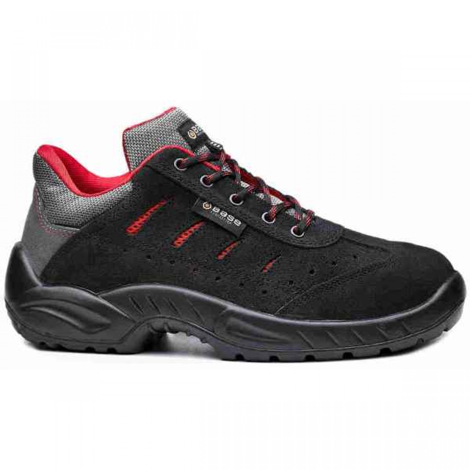 BASE Toledo S1P SRC Safety Low Shoes Black-Red Unisex - Safety Low Shoes