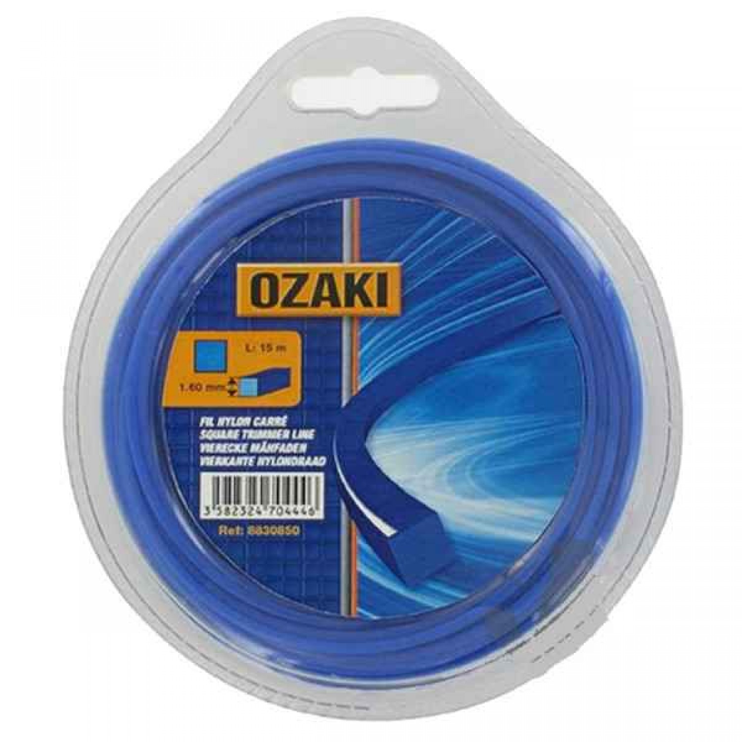 Μεσινέζα Τετράγωνη 3mm x 9m OZAKI - Μεσινέζες Τετράγωνες Θαμνοκοπτικών