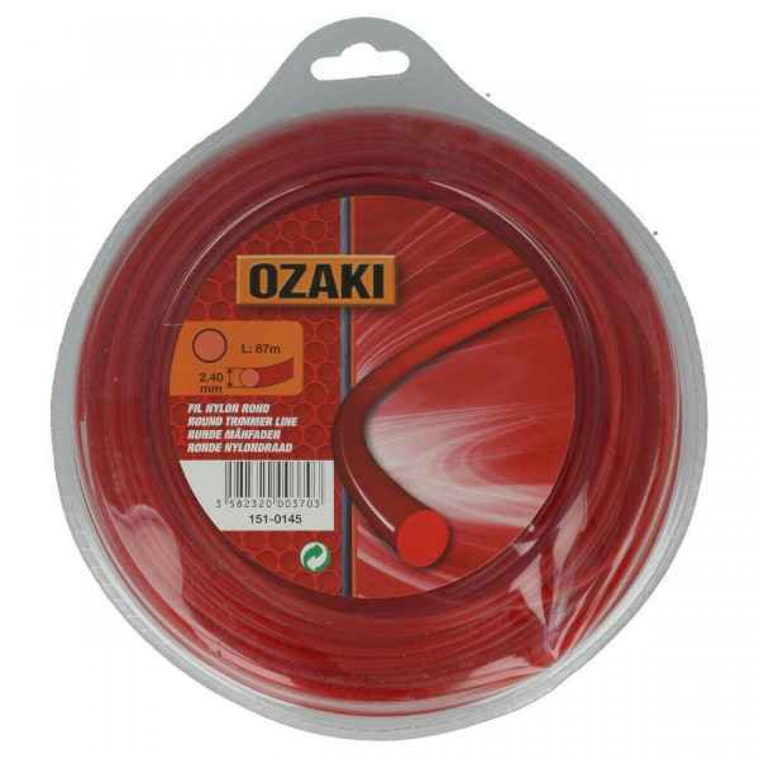 Μεσινέζα Στρογγυλή 2,4mm x 87m OZAKI Μεσινέζα Στρογγυλή 2,4mm x 87m OZAKI - Μεσινέζες Στρογγυλές Θαμνοκοπτικών