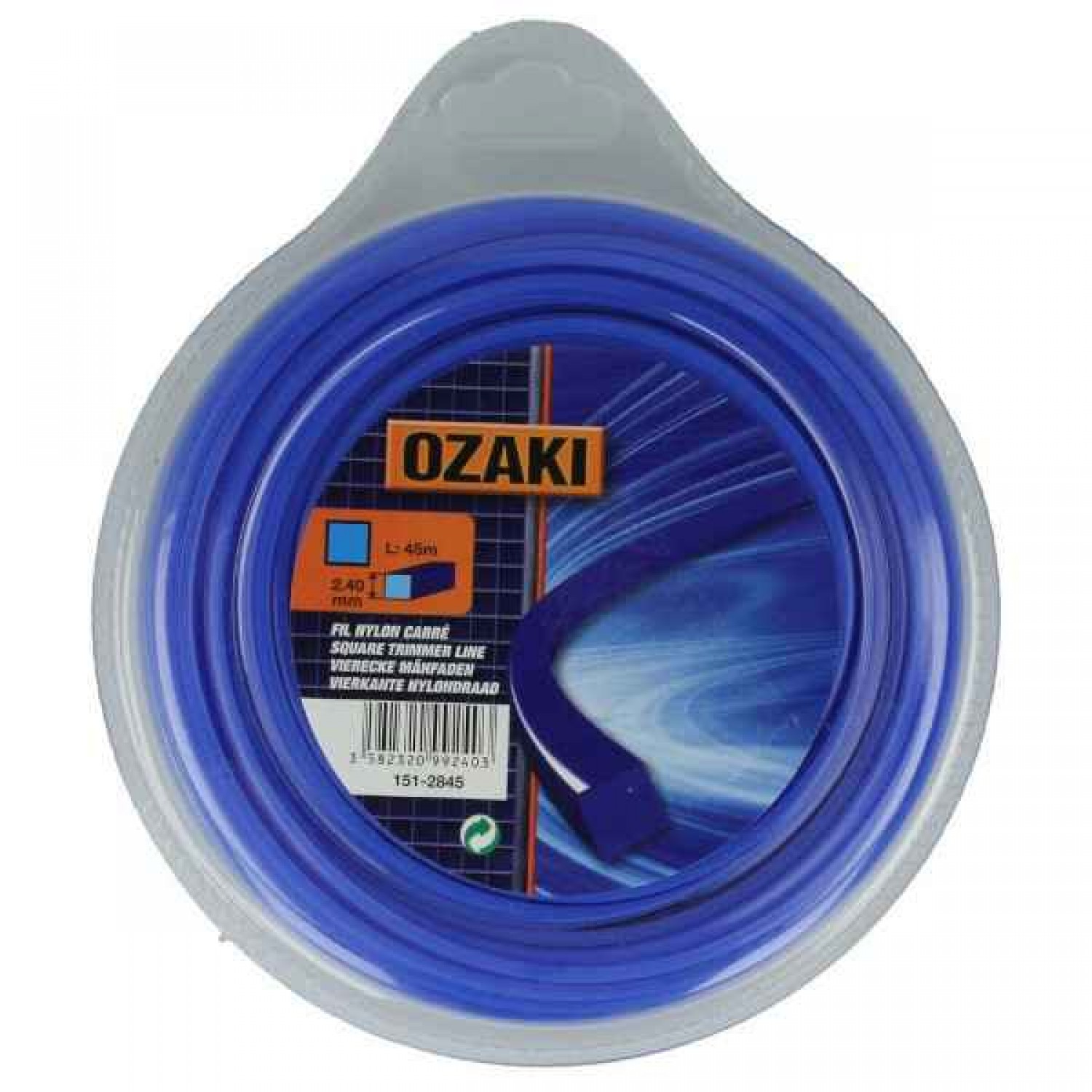 Μεσινέζα Τετράγωνη 2,4mm x 45m OZAKI - Μεσινέζες Τετράγωνες Θαμνοκοπτικών