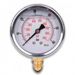 WIKA Glycerin Pressure Gauge Vertical 63mm Stainless Steel 0-6bar G1/4'' 176.1005.18 - Glycerine-Filled Manometers