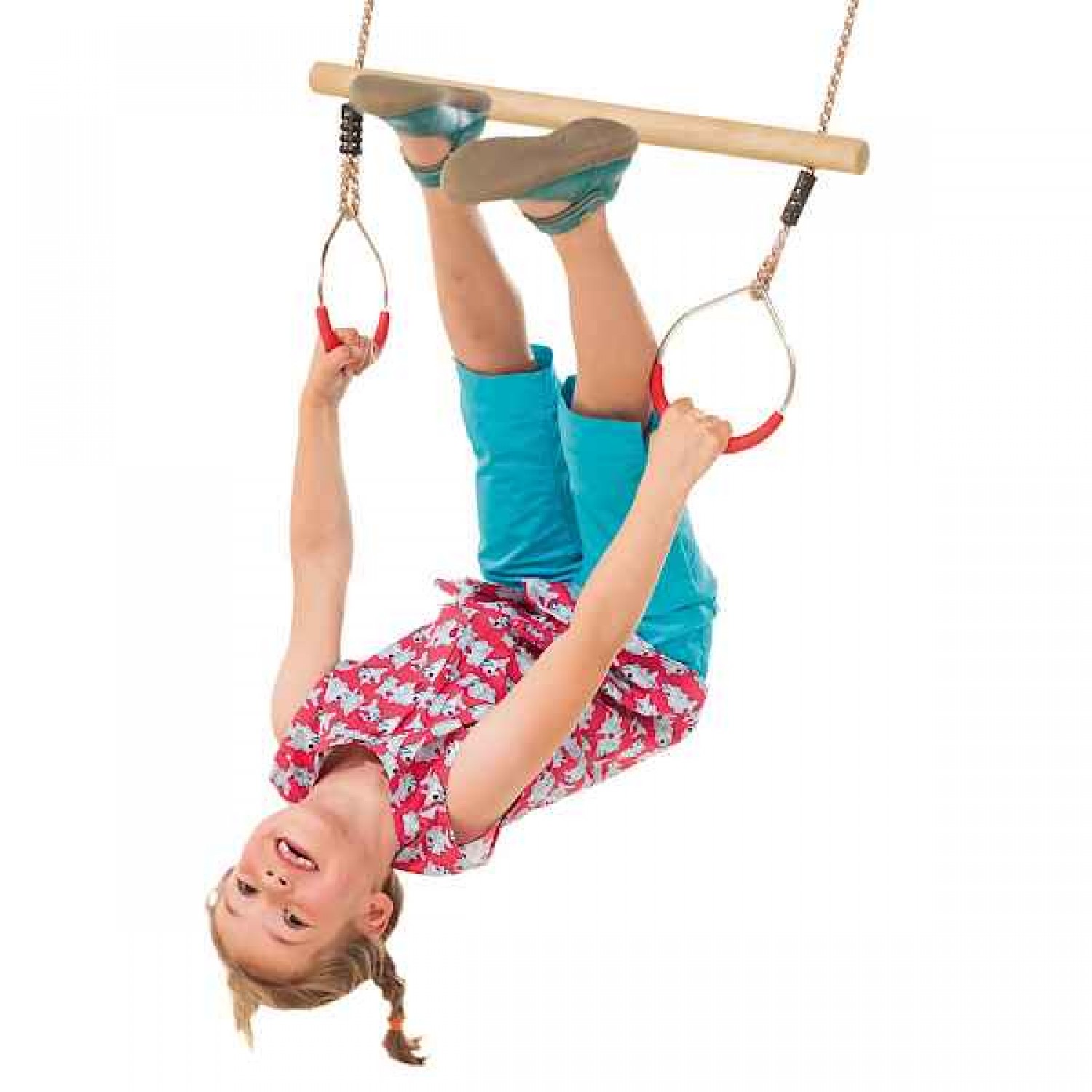 KBT Wooden Ring Trapeze With Metal Rings 58x15.8x3.5cm for Childrens - Trapeze With Rings