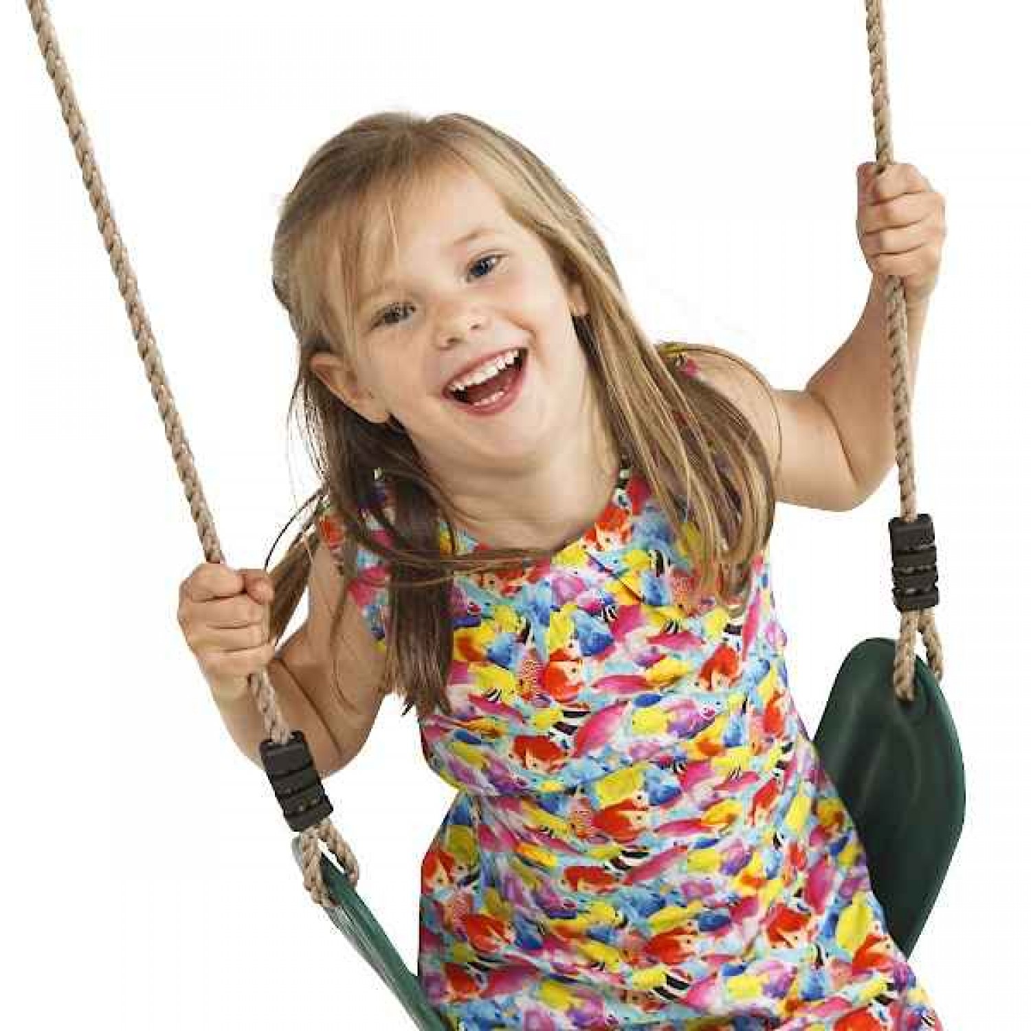 Flexible Wraparound Green Swing Seat for Childrens - Kids Plastic Swings