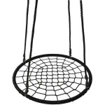 Κούνια Φωλιά από Σχοινιά Ø100cm για Παιδιά - Μαύρη - Παιδικές Πλαστικές Κούνιες