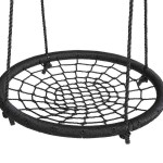 Κούνια Φωλιά από Σχοινιά Ø100cm για Παιδιά - Μαύρη - Παιδικές Πλαστικές Κούνιες