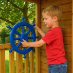 Steering Wheel Boat Blue Ø54 cm and Mounting Kit - Fantasy World for Children