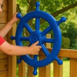 Steering Wheel Boat Blue Ø54 cm and Mounting Kit - Fantasy World for Children