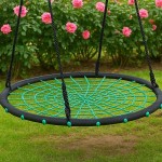 Nest Swing Ø120cm with 4-Point Suspension Black-Green - Swings for Children