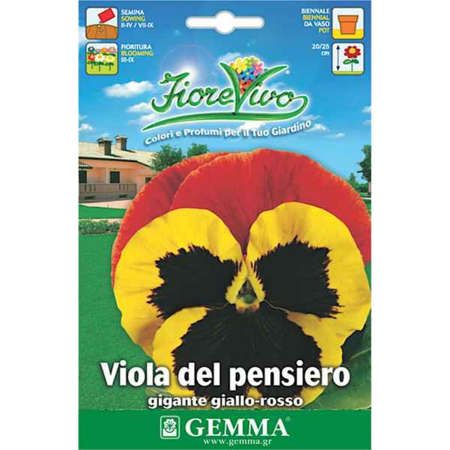 Πανσές Γίγας Μίγμα Κόκκινο-Κίτρινο 0,2g Σπόροι Φάκελος (Viola × wittrockiana) - Σπόρος για Πανσέδες Πανσές Γίγας Μίγμα Κόκκινο-Κίτρινο 0,2g Σπόροι Φάκελος