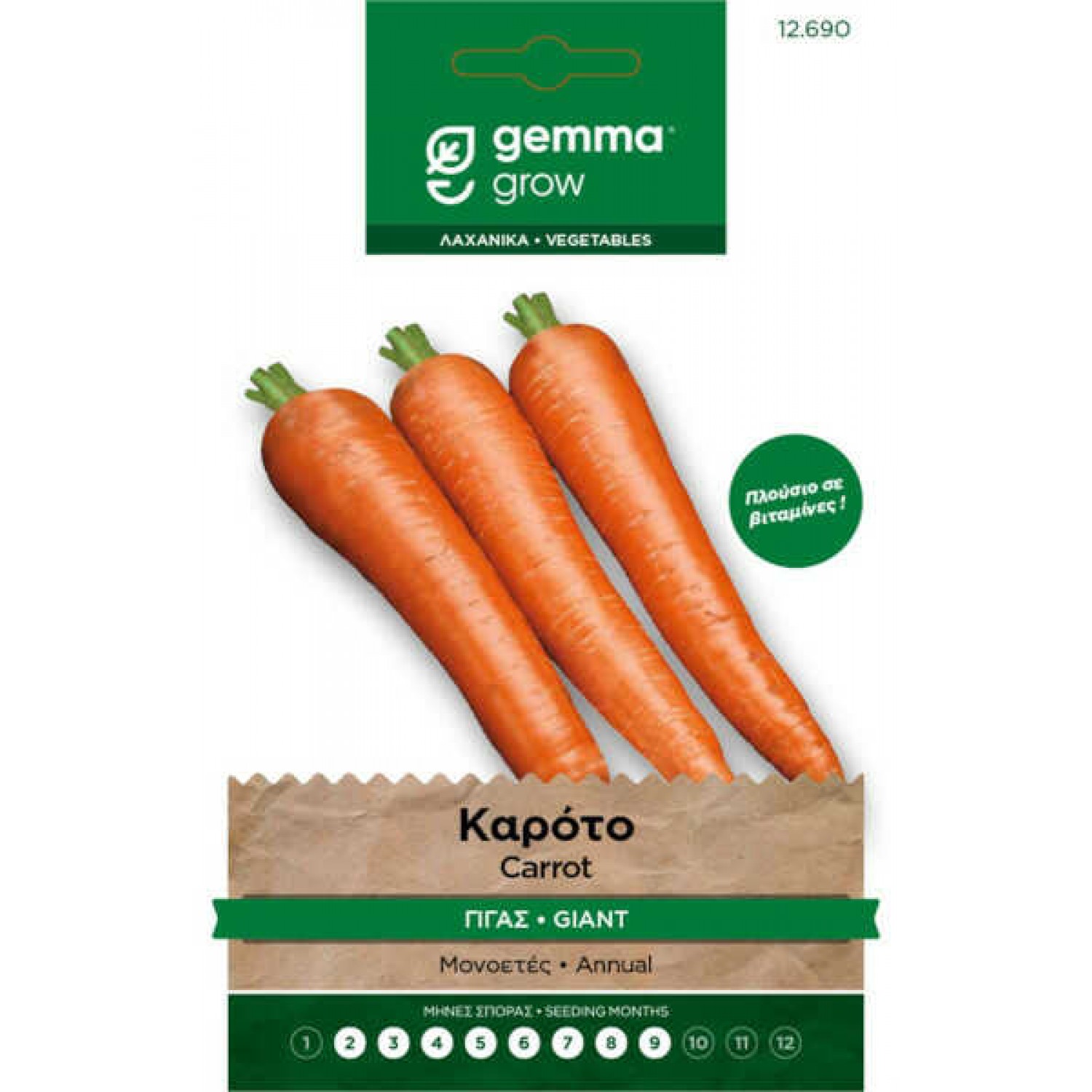 Καρότο Γίγας 2g Σπόροι Φακελάκι Daucus carota Flakkee 2