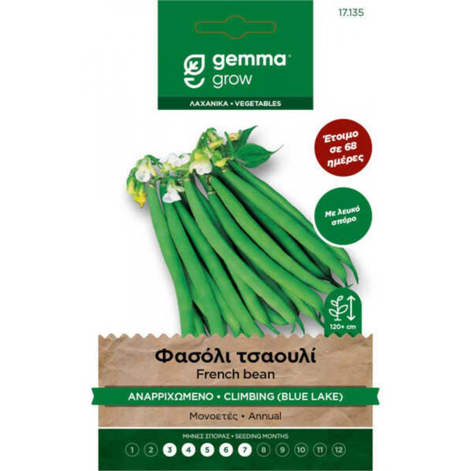 Blue Lake French Bean Seeds 30g Packet (Phaseolus vulgaris 'Blue Lake') - French Beans Seed in Packets Blue Lake French Bean Seeds 30g (Phaseolus vulgaris)