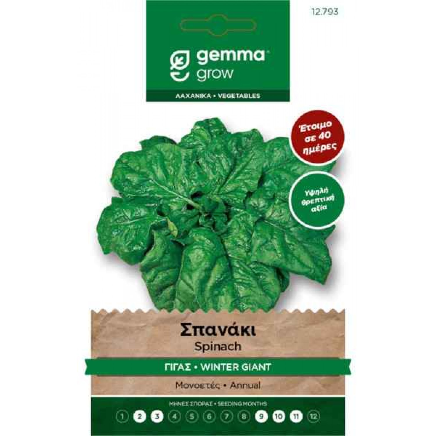 Σπανάκι Γίγας Πλατύφυλλο Χειμερινό Σπόροι 25kg Σακί (Spinacia oleracea 'Gigante de Invierno') - Σπόρος για Σπανάκια