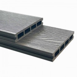 3D WPC Decking Board 2.5x15x360cm Dark Grey