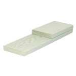 3D WPC Solid End Cover Board 1.7x9x360cm White Beige
