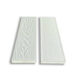 3D WPC Solid End Cover Board 1.7x9x360cm White Beige