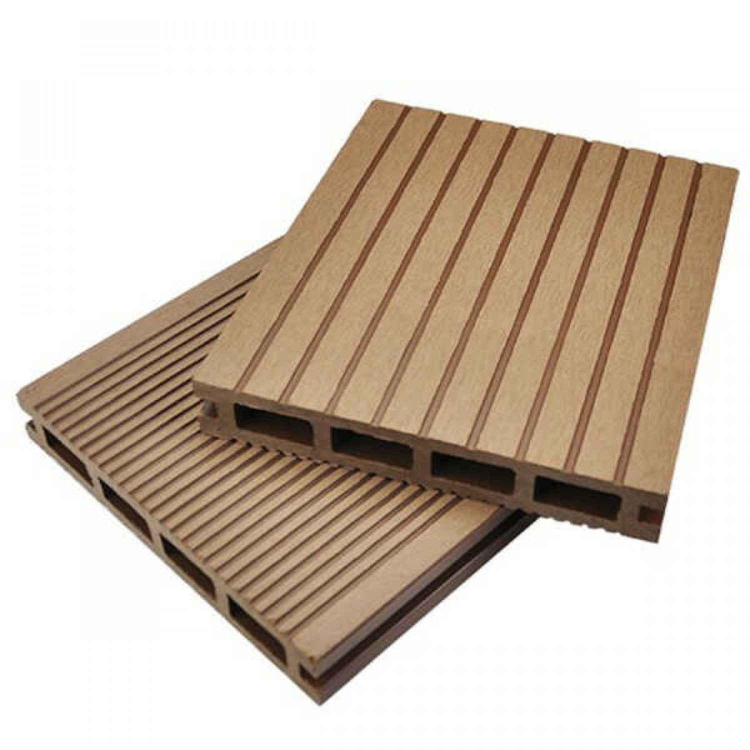 Τάβλες Deck WPC Πατώματος 2,5x15x390cm Καφέ Ανοιχτό | Κηπογεωργική