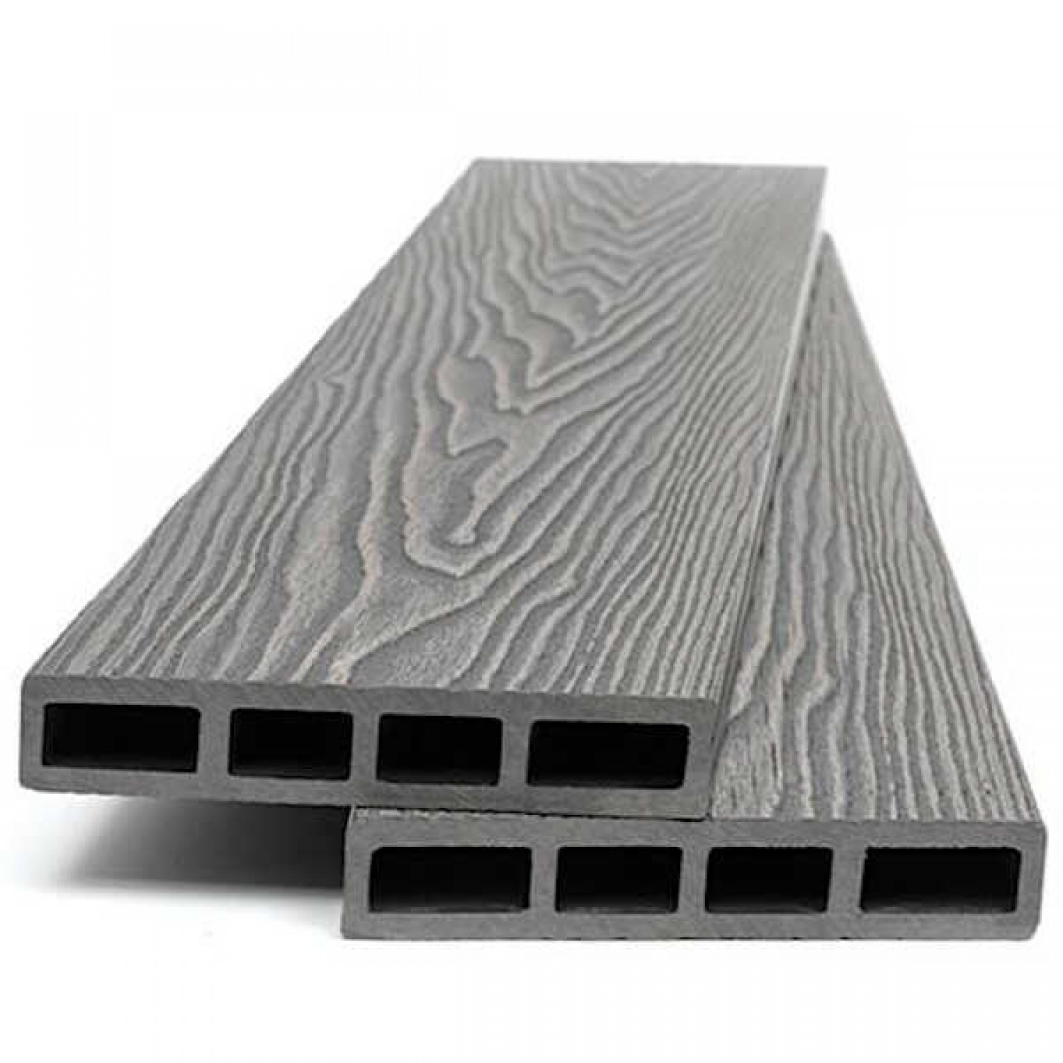 WPC Fencing Board LIGHT GREY 2x12x360cm 90180 Double Sided