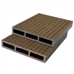 Τάβλα Περίφραξης Γραμμωτή WPC 2 Όψεων 2x12x360cm Καφέ